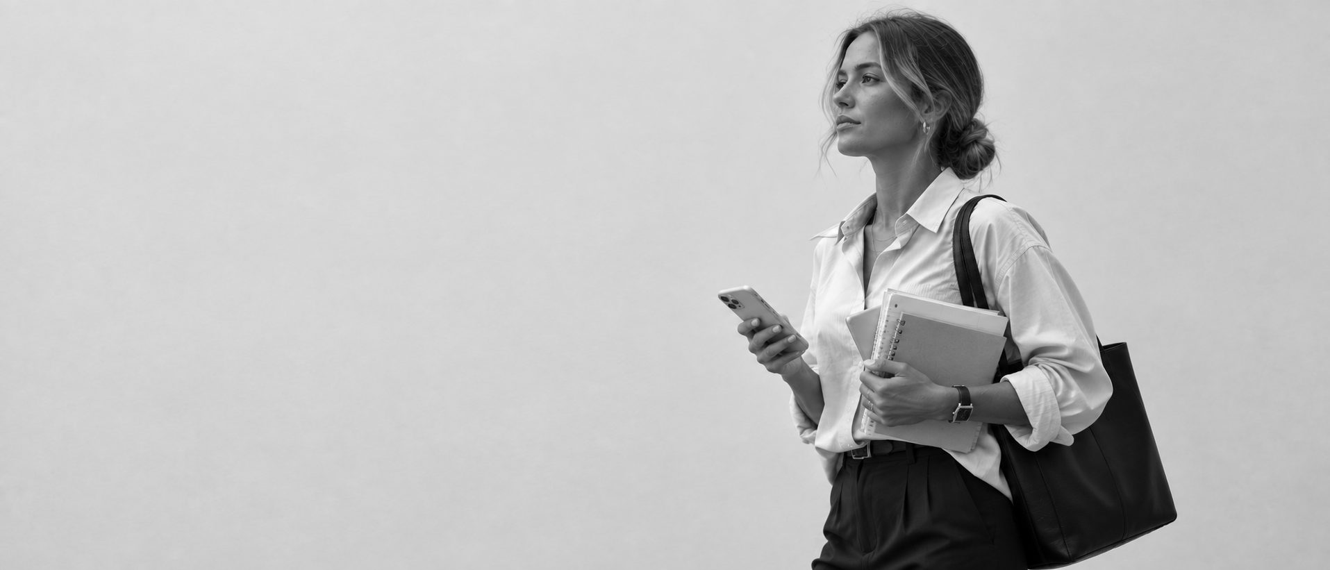 A woman on her way to work